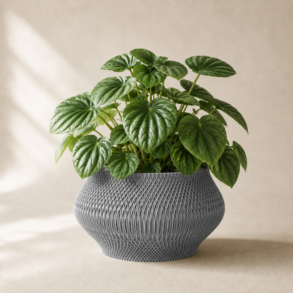 Vaeva vaevet plantepotte i Ash Grey