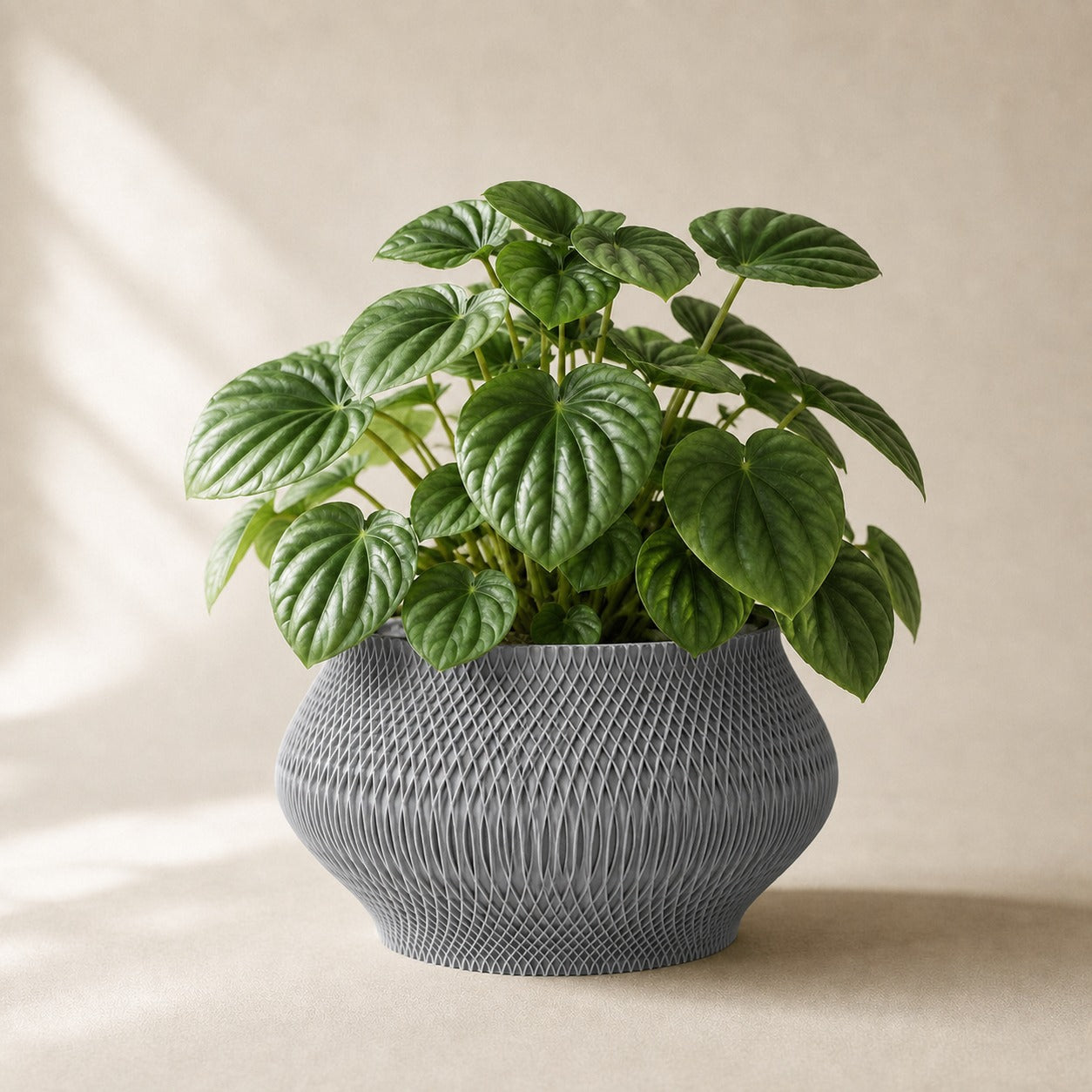 Vaeva vaevet plantepotte i Ash Grey